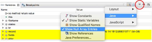 Show Null Array Entries